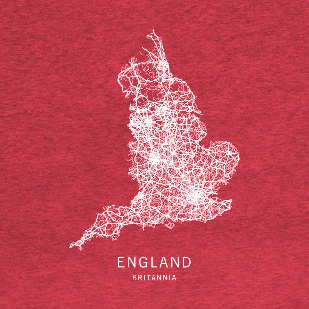 England Road Map by ClarkStreetPress